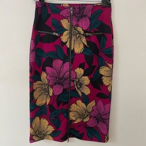 Worthington Floral Pencil Skirt - Pink and Yellow